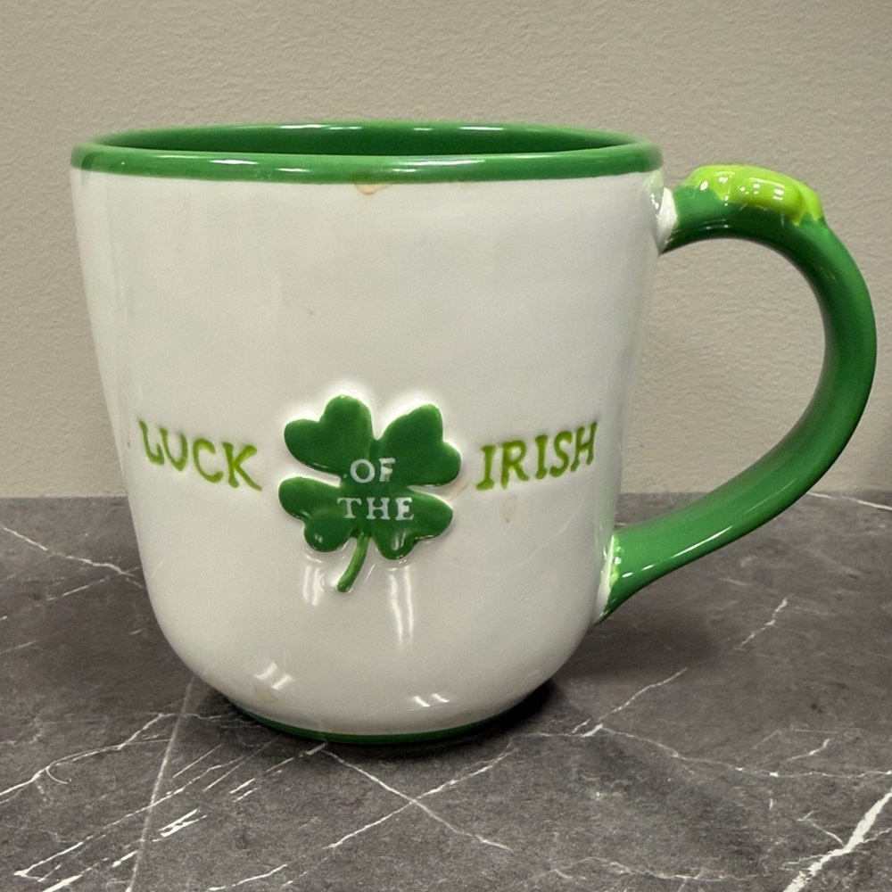 Shamrock Charm Green and White Mug